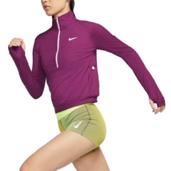 Nike Dri-Fit Element Half Zip Pullover Long Sleeve Running Purple - Picture 3 of 11